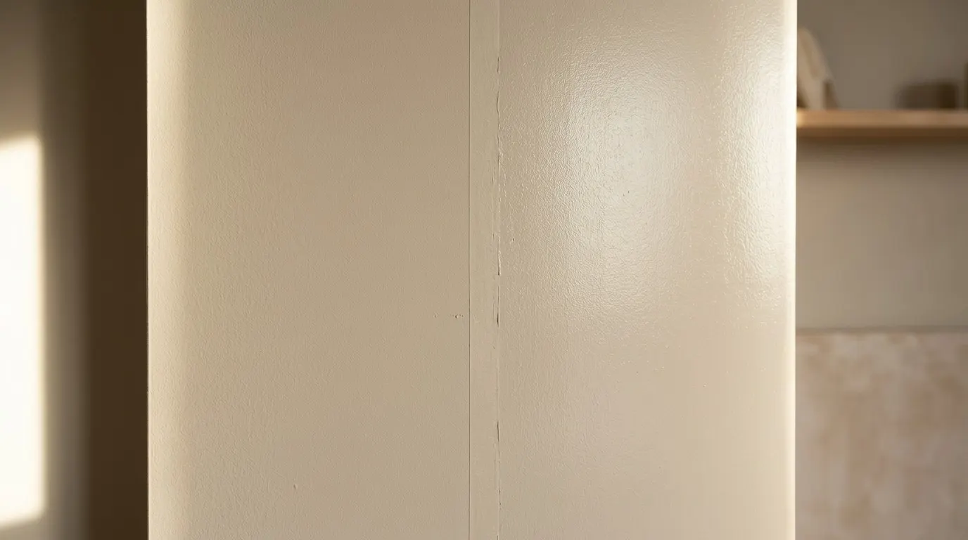 Mur peint montrant côte à côte une finition mate et une finition brillante
